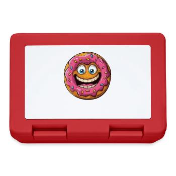 Verrückter Lustiger Donut - Brotdose - Rot - Vorne