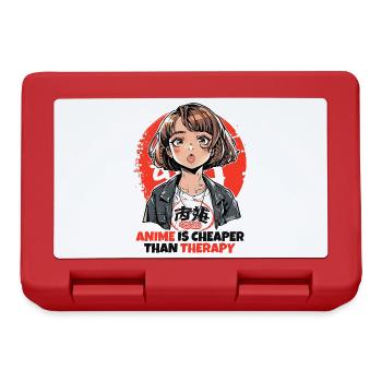 Anime is cheaper than therapy - Lunchbox - red - Front