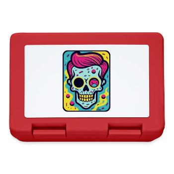 Funny, Cool Pop Art Skull Skull - Lunchbox - red - Front