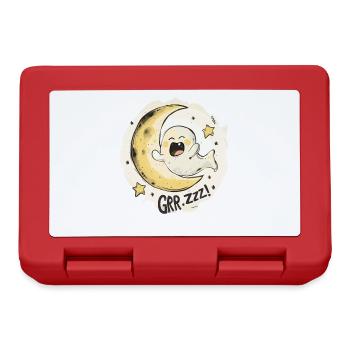 Cute Sleepy Ghost: Moon and Stars - Lunchbox - red - Front