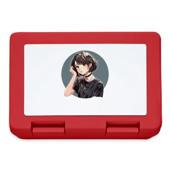 Casual Cool Japanese Anime Girl - Lunchbox - red - Front