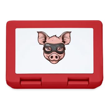 Funny Leather Mask Pig - Lunchbox - red - Front