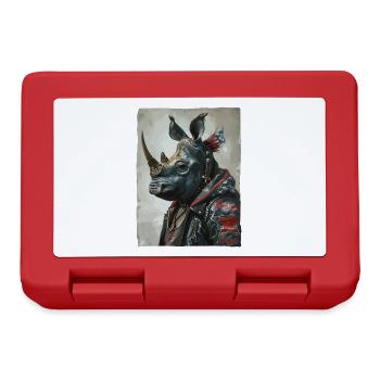 Patriotischer Punk-Nashorn - Brotdose - Rot - Vorne