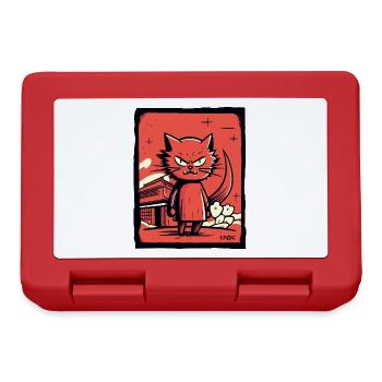 No Joy Angry, Funny Japanese Cat - Lunchbox - red - Front
