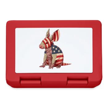 Aardvark American Flag 4th of July Day Aardvark - Lunchbox - red - Front