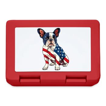 Boston Terrier Dog 4 juillet Drapeau américain Cadeaux - Boîte à goûter - rouge - Devant