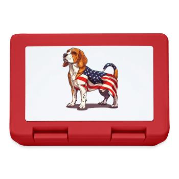 Beagle Dog 4th of July American Flag Beagle Gifts - Brotdose - Rot - Vorne