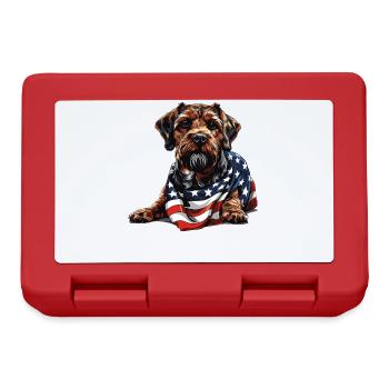 Border Terrier Chien 4 juillet Cadeaux avec - Boîte à goûter - rouge - Devant