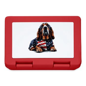 Bloodhound Dog 4 juillet Drapeau américain pour - Boîte à goûter - rouge - Devant