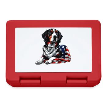 Border Collie Dog 4 juillet Drapeau américain Cadeaux - Boîte à goûter - rouge - Devant