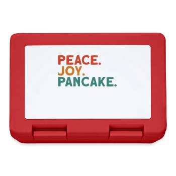 Peace Joy Pancake Proverbe Allemand Danglais - Boîte à goûter - rouge - Devant