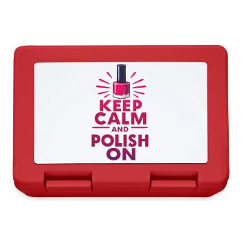 Keep calm and polish on Nail Tech beautician Job - Lunchbox - red - Front