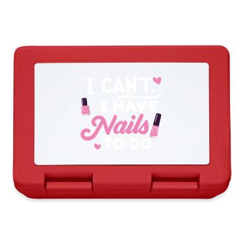 I Can't i have Nails to do Nail Tech beautician - Lunchbox - red - Front