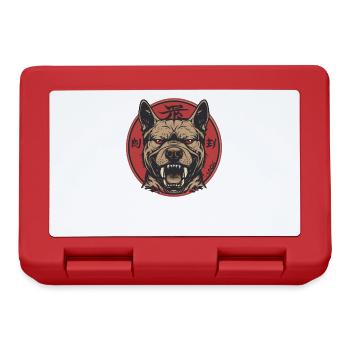 Un chien cool et fort montre les dents - Boîte à goûter - rouge - Devant