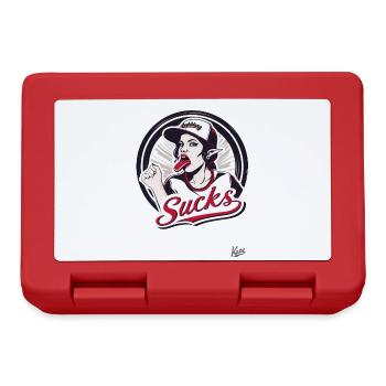 Baseball mascot girl: Training is annoying - Lunchbox - red - Front