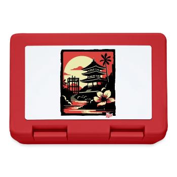 Nature of Japan and a Japanese Pagoda Temple - Lunchbox - red - Front