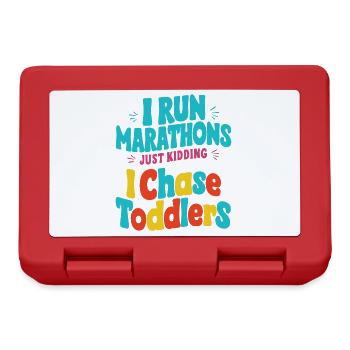 I run Marathons Just Kidding I Chase Toddlers Pre- - Lunchbox - red - Front