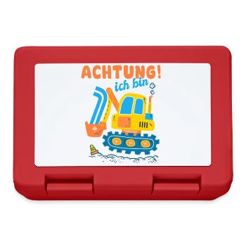 Ich bin 1 jahre Geburtstag des Baggers, Geschenk 1 - Brotdose - Rot - Vorne