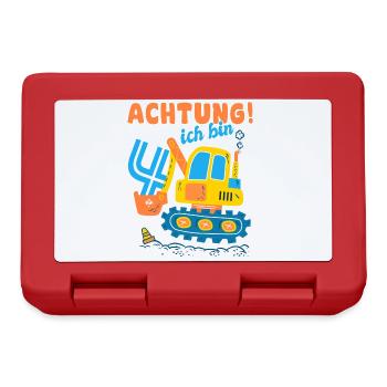 Ich bin 4 Geburtstag des Baggers, Geschenk 4 - Brotdose - Rot - Vorne