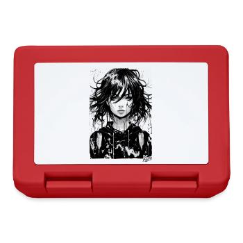 A cartoon manga portrait of a girl - Lunchbox - red - Front