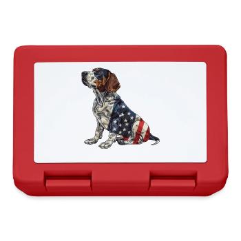 Border Terrier Dog 4th of July American Flag Gifts - Lunchbox - red - Front