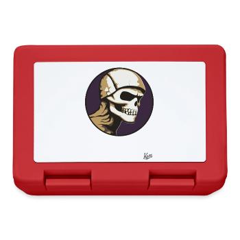 Abstrakte Kunst eines alten Totenkopf Schädel - Brotdose - Rot - Vorne
