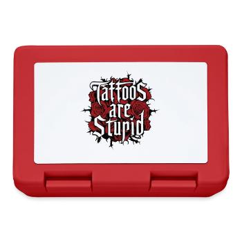 Funny Tattoos Are Stupid Sarcastic Inked Tattoed - Lunchbox - red - Front