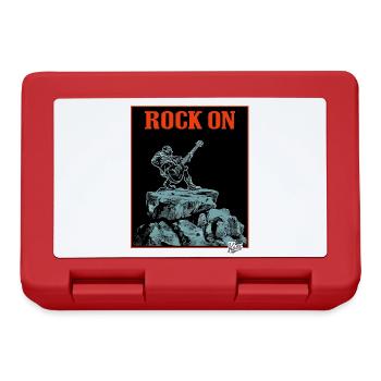Musik des Rock: Auf einem Felsen mit Gitarre - Brotdose - Rot - Vorne