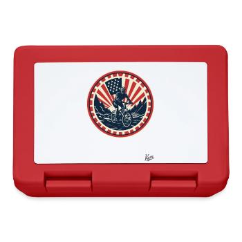 Sternen Streifen Patriot: Mountainbiker - Lunchbox - red - Front