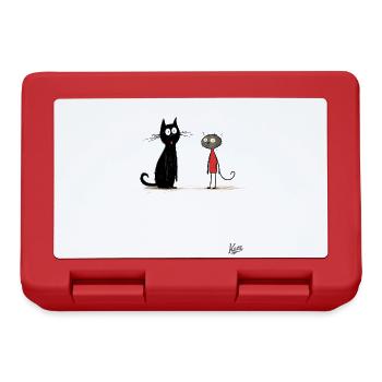 A wild cat and a civilized cat - Lunchbox - red - Front