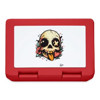Cute, Funny, Naughty Skull - Lunchbox - red - Front