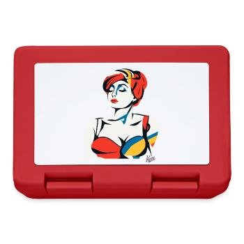 Abstract Art Portrait of a Woman - Lunchbox - red - Front