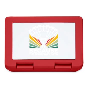 Because the Door was Open Funny Skydiving Skydiver - Lunchbox - red - Front