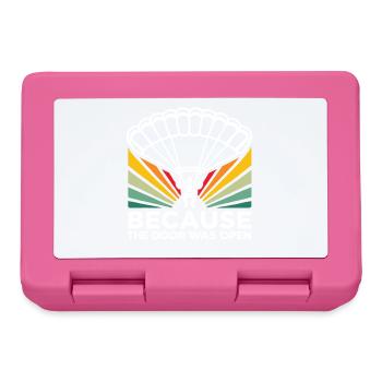 Because the Door was Open Funny Skydiving Skydiver - Lunchbox - pink - Front