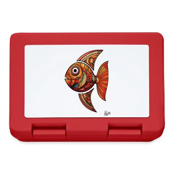Gros, cool et drôle de poisson corail - Boîte à goûter - rouge - Devant
