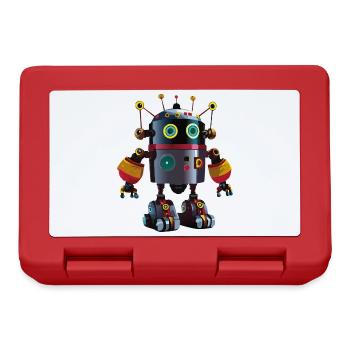02 Robot Kid Picture Cartoon Funny - Lunchbox - red - Front