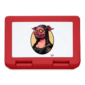 Das Portrait der Mona, das Zombie-Schwein Lisa - Brotdose - Rot - Vorne