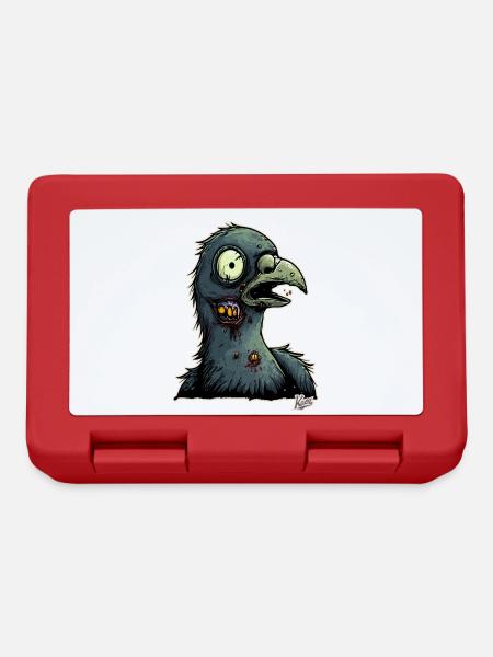Un pigeon zombie effrayé - Boîte à goûter - rouge
