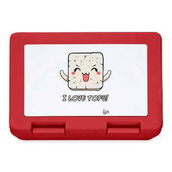 J’aime le tofu - Un must pour les fans de tofu - Boîte à goûter - rouge - Devant