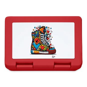 Funky Graffiti: Colorful Sneakers with Hearts - Lunchbox - red - Front