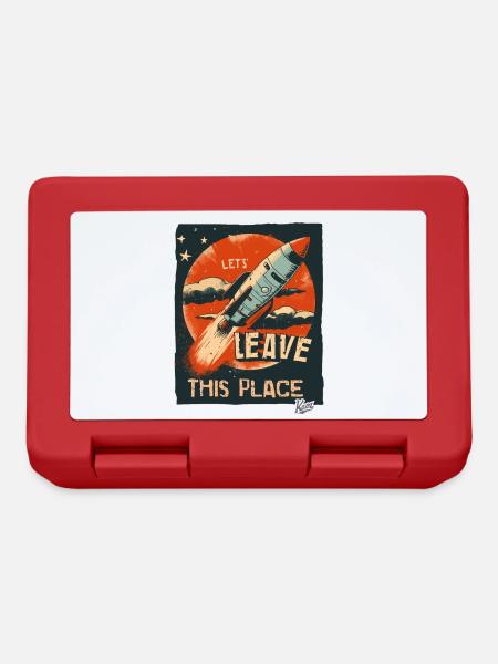 Let's get out of here with a rocket - Lunchbox - red