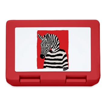 Cartoon Comic Kunst eines Zebra mit Pullover - Brotdose - Rot - Vorne