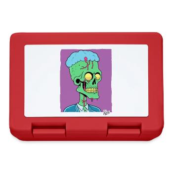 Green Zombie Punk Skull Manager - Lunchbox - red - Front