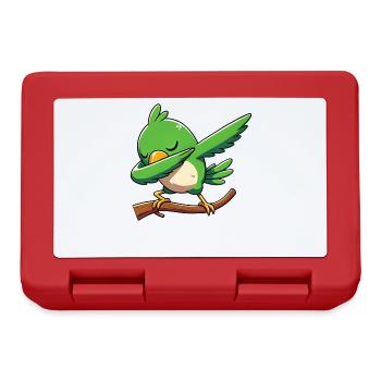 Polka dot parrot. Funny - Lunchbox - red - Front