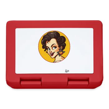 The Sweet Beauty: Retro Cartoon Woman with a Twist - Lunchbox - red - Front