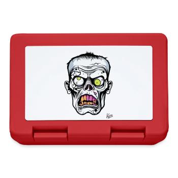 Super Lustiger Blasser Zombie-Totenkopf-Schädel - Brotdose - Rot - Vorne