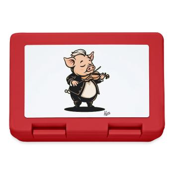 classical music and a pig with violin - Lunchbox - red - Front