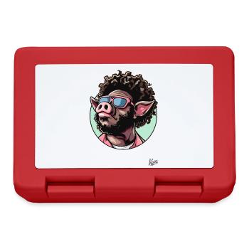 Funky Cool Afro Hair : Disco Pig - Boîte à goûter - rouge - Devant