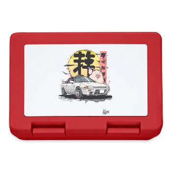 Un cochon amusant et une course de rue japonaise - Boîte à goûter - rouge - Devant