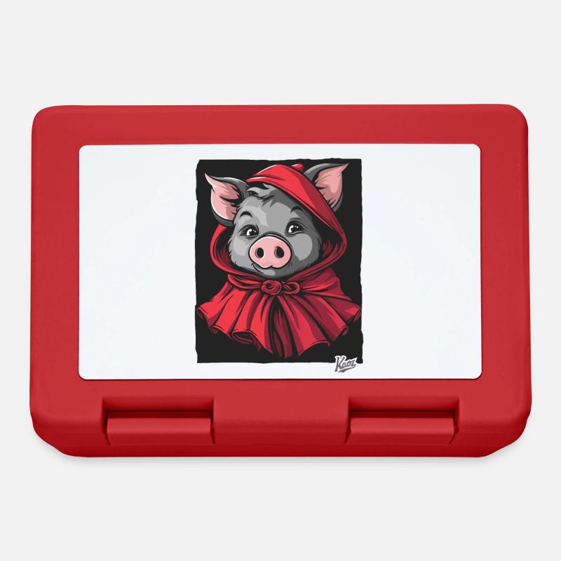 Le conte de fées du Petit Cochon Chaperon Rouge - Boîte à goûter - rouge